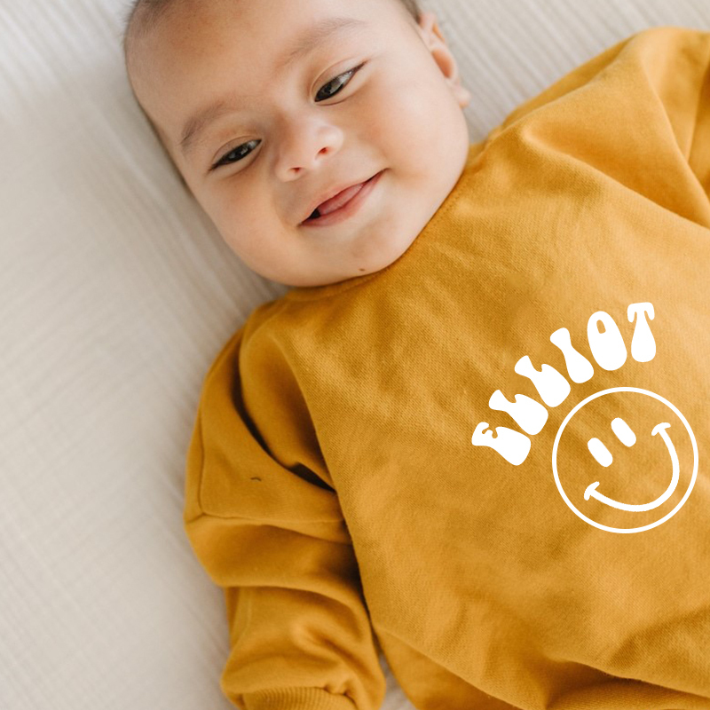 Personalized Kids Cozy Soft Sweatshirt Romper | inRomper04