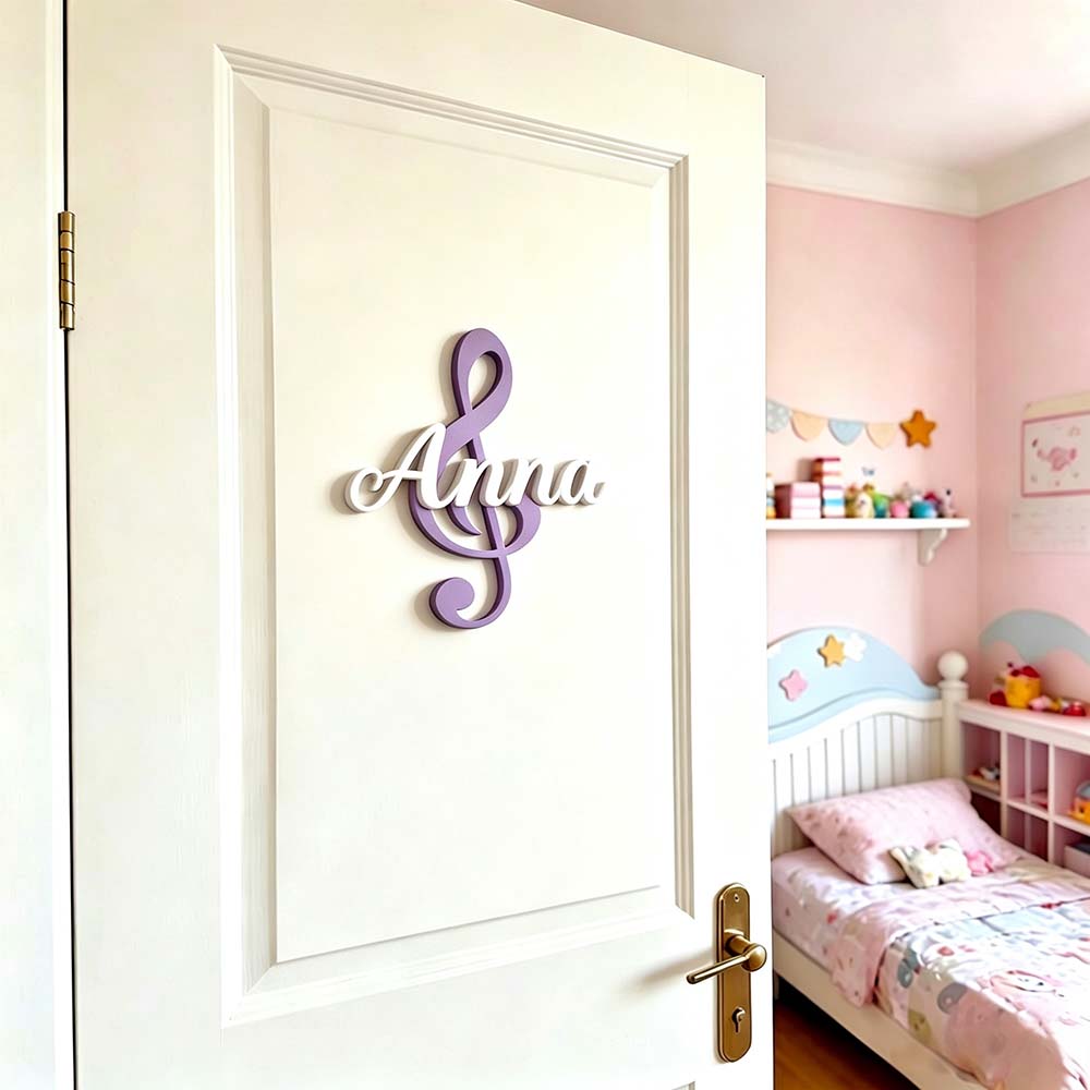 Personalized Music Lettering Door Decoration Name Sign | CWBaby516