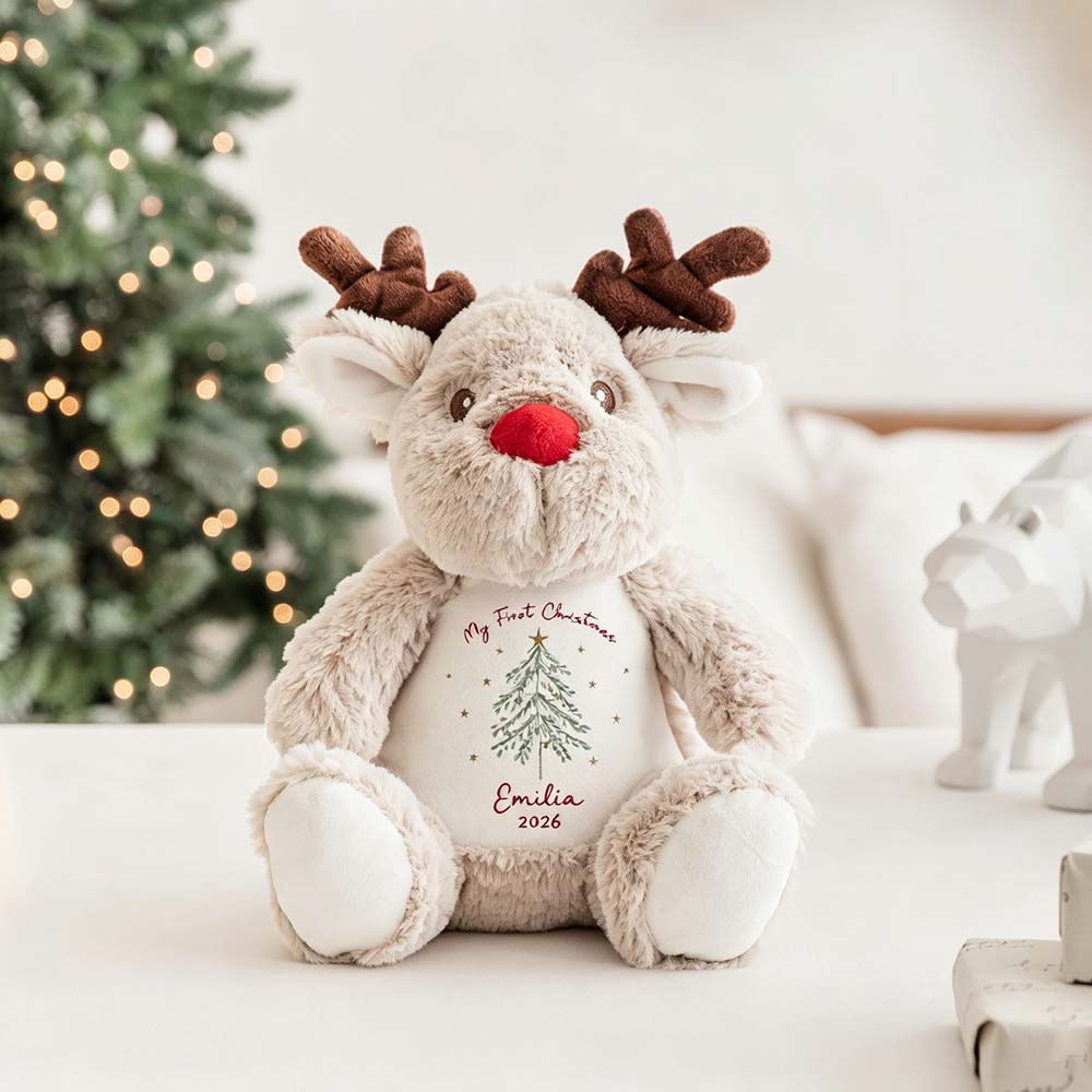 Personalized Christmas Reindeer Christmas Soft Toy for Gifts | MCGift374