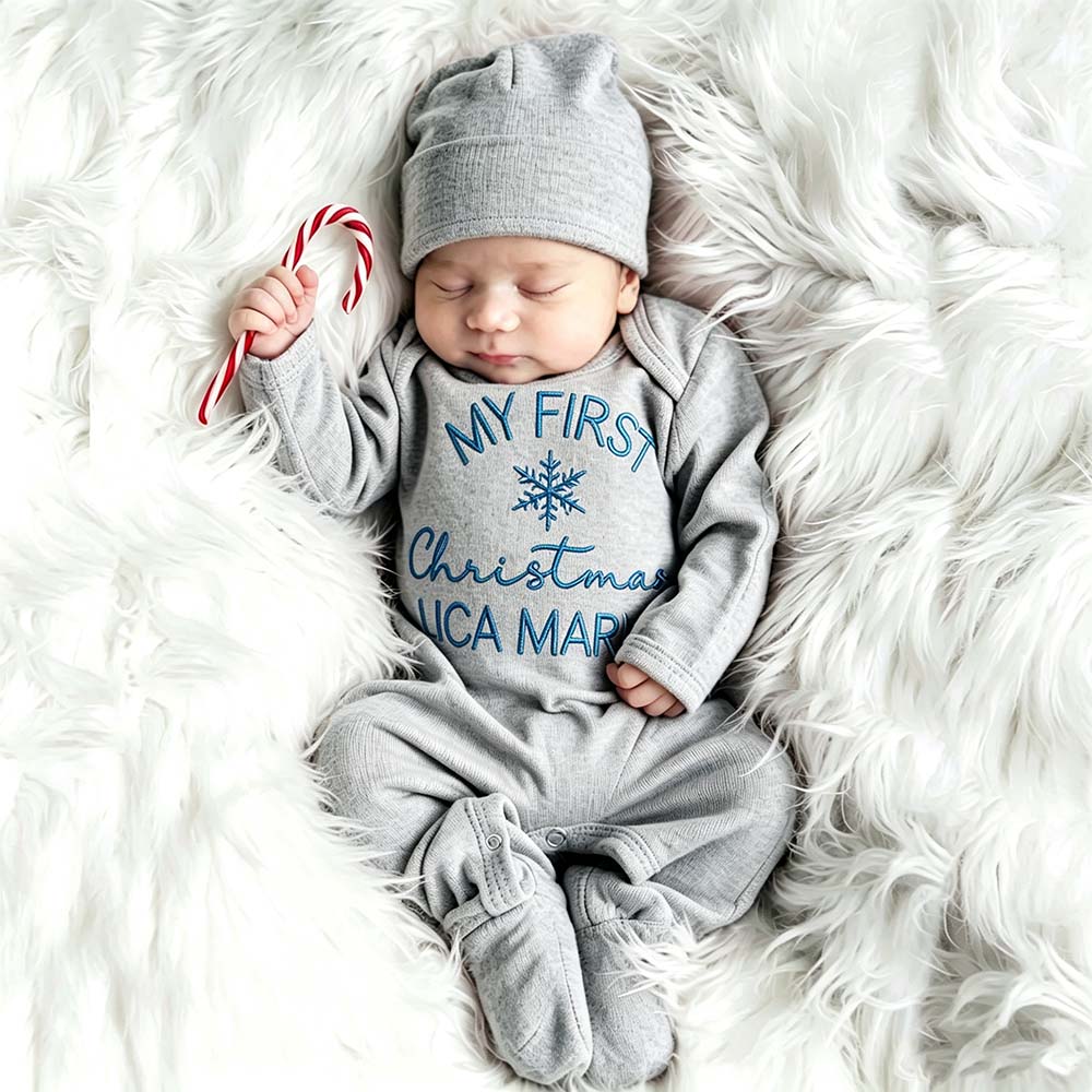 Personalized Embroidery Baby First Christmas Outfit Set | MCGift380