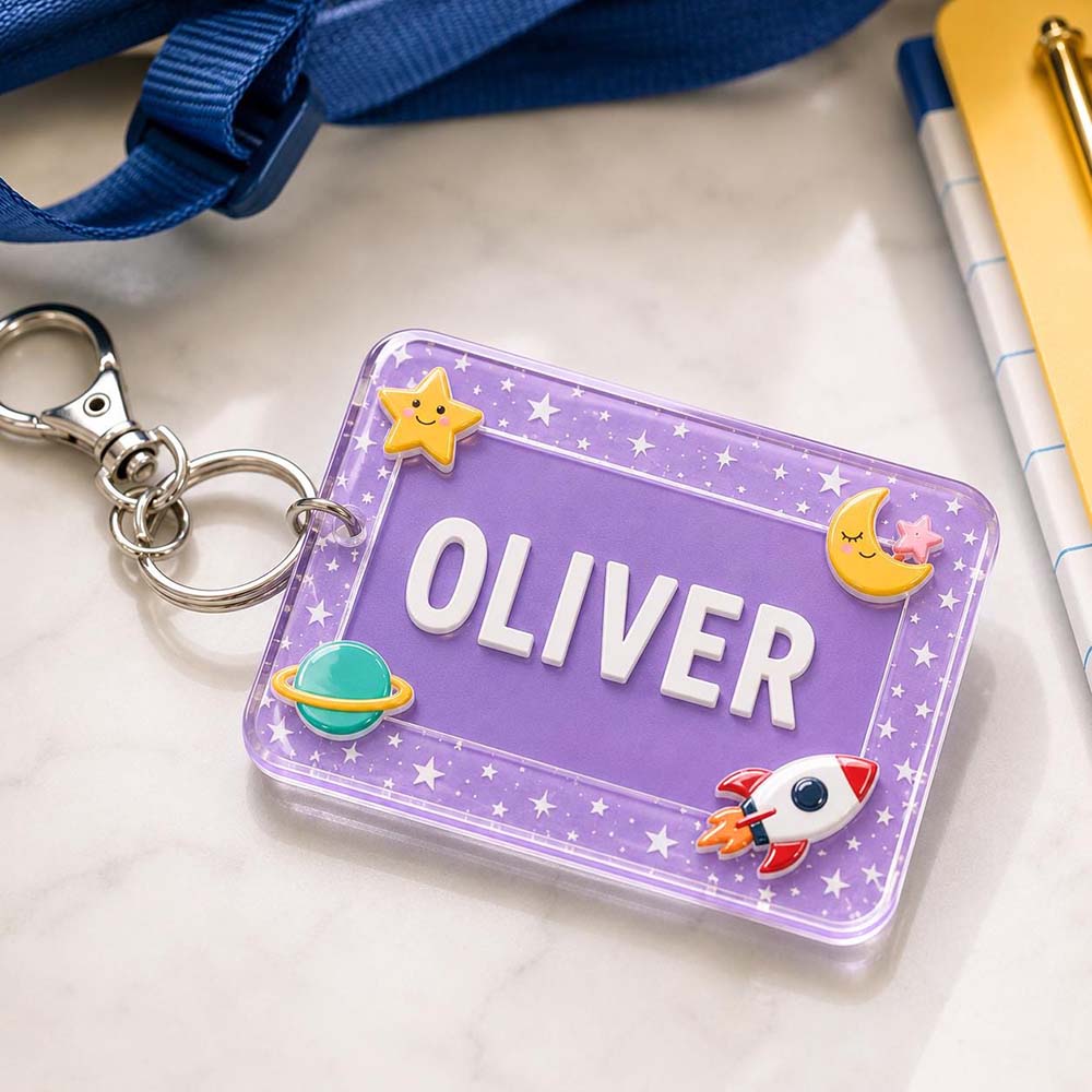 Personalized Kids Name Tag With Emergency Contact Info | CWGift104