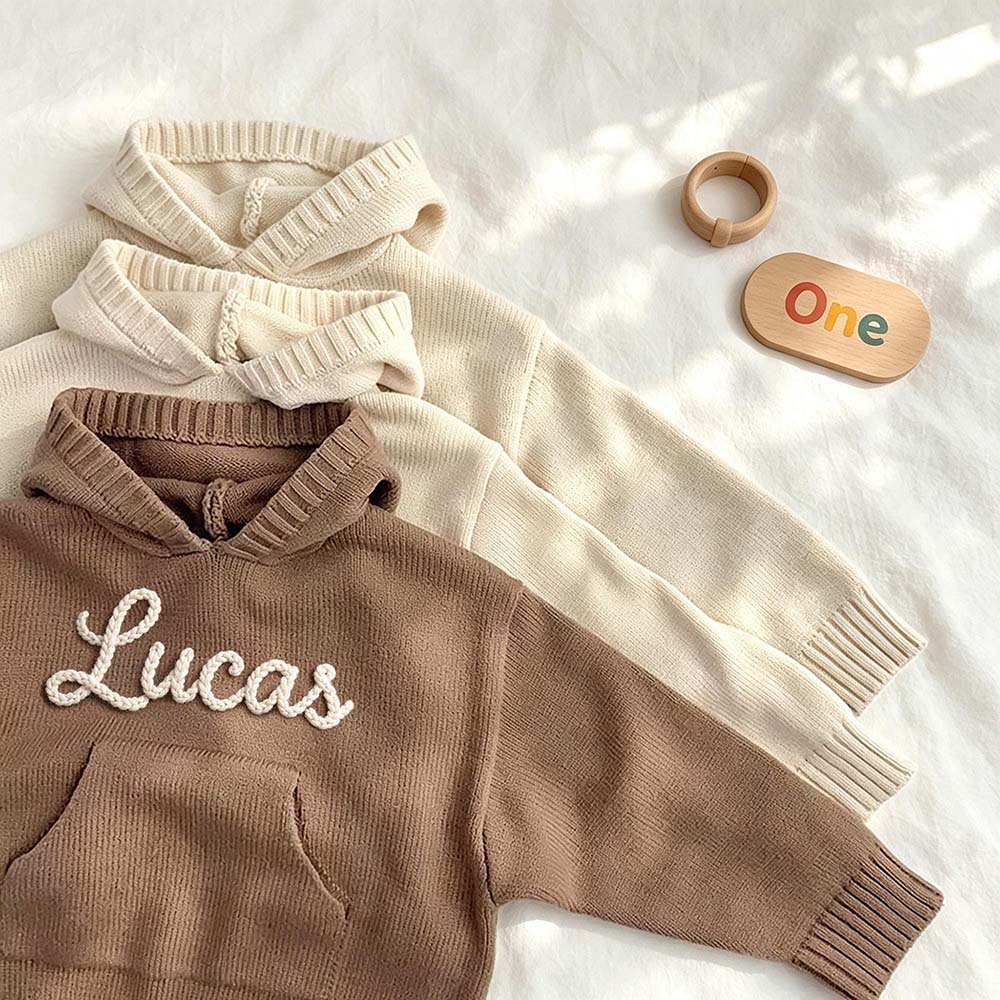 Personalized Hand Embroidered Kids Hoodie Sweater | CWBaby528
