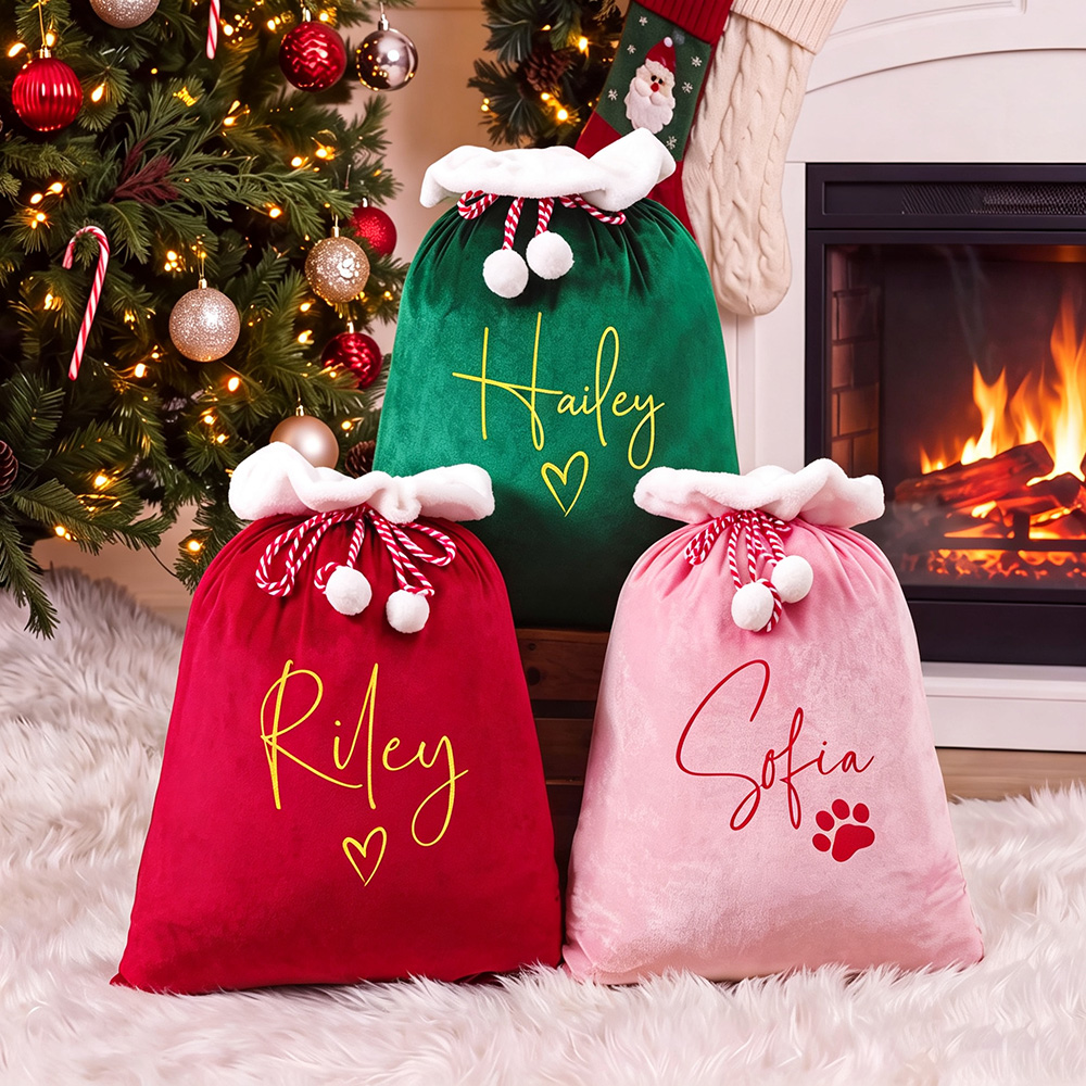 Personalized Christmas Velvet Santa Sack for Gifts | MCGift102