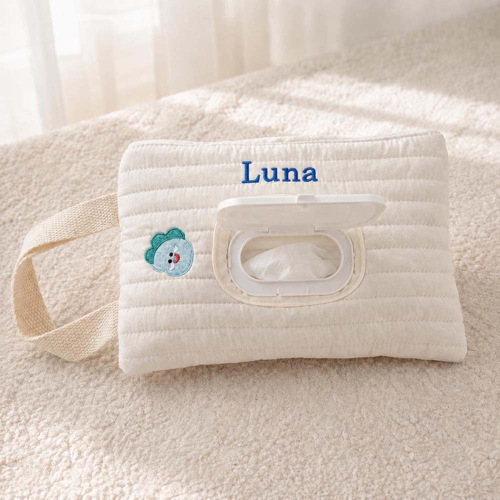 Personalized Embroidered Quilted Baby Wipe Pouch | CWBaby530