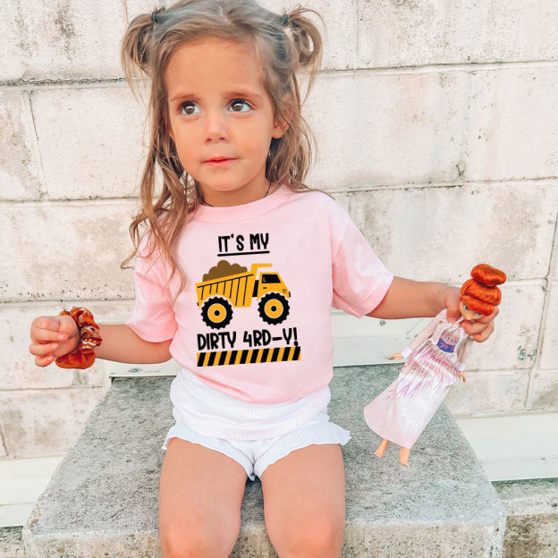 Personalized Truck Construction Dirty Birthday T-Shirt | inBirth25