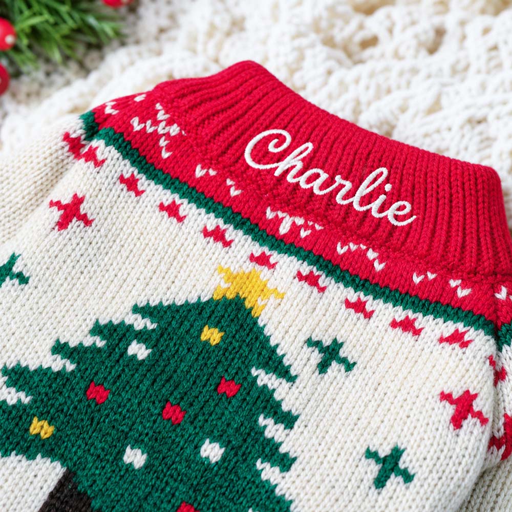 Personalized Embroidered Pets Christmas Cute Knit Sweater | MCGift427