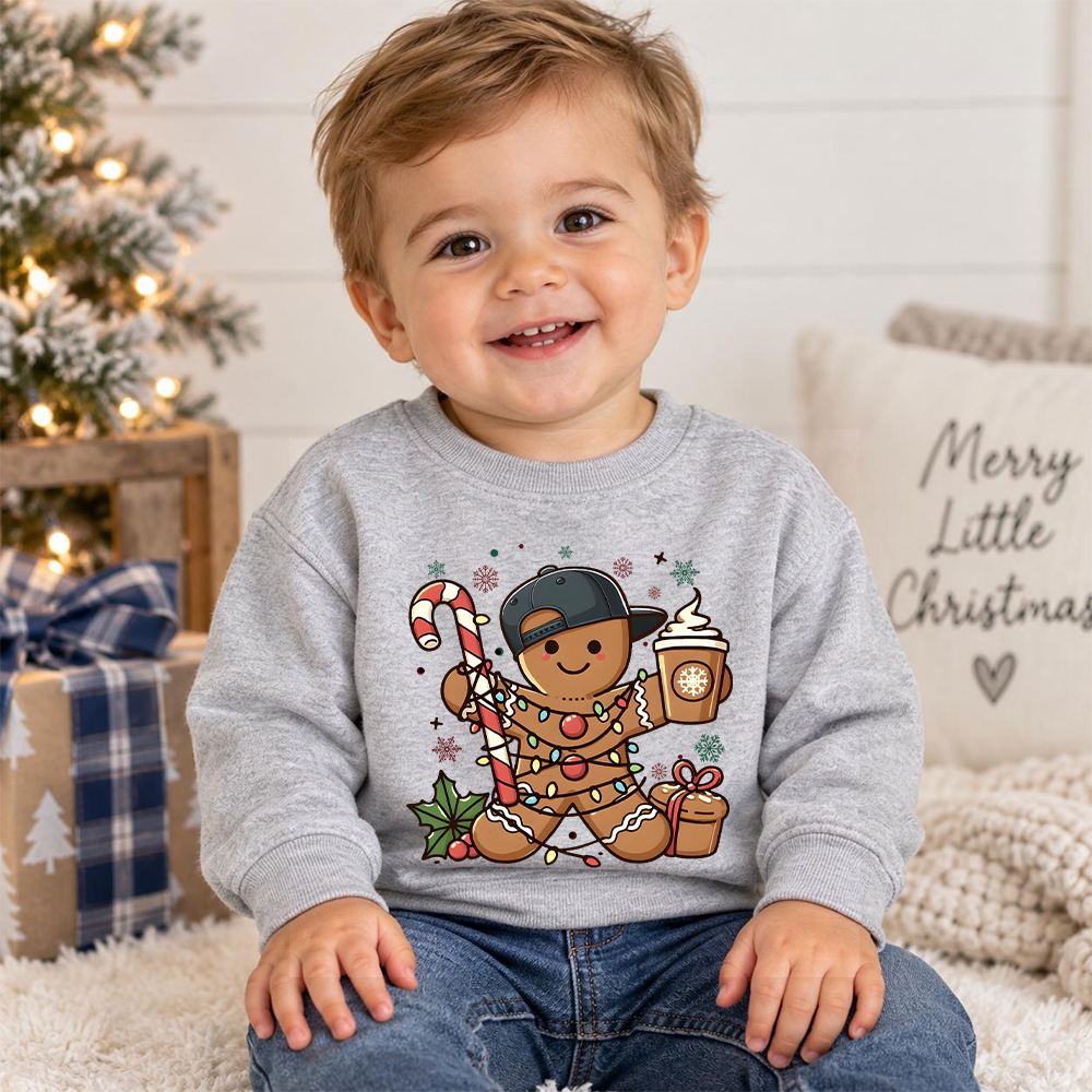Personalized Christmas Kids Gingerbread Sweatshirt | MCGift419