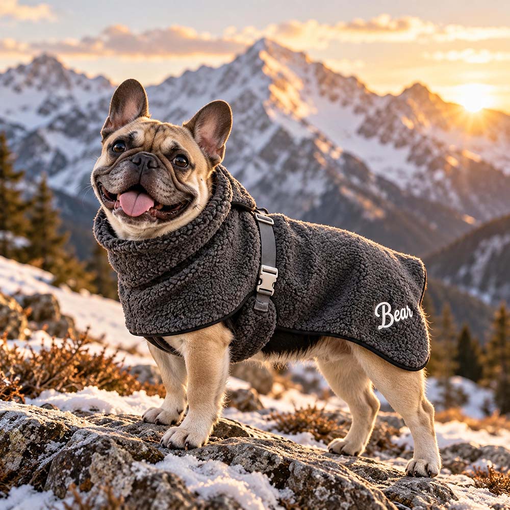 Personalized Embroidered Winter Warm Dogs Fleece Coat | BKPet602