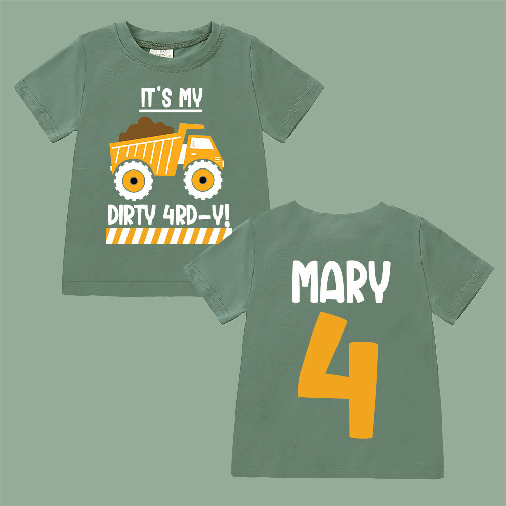 Personalized Truck Construction Dirty Birthday T-Shirt | inBirth25