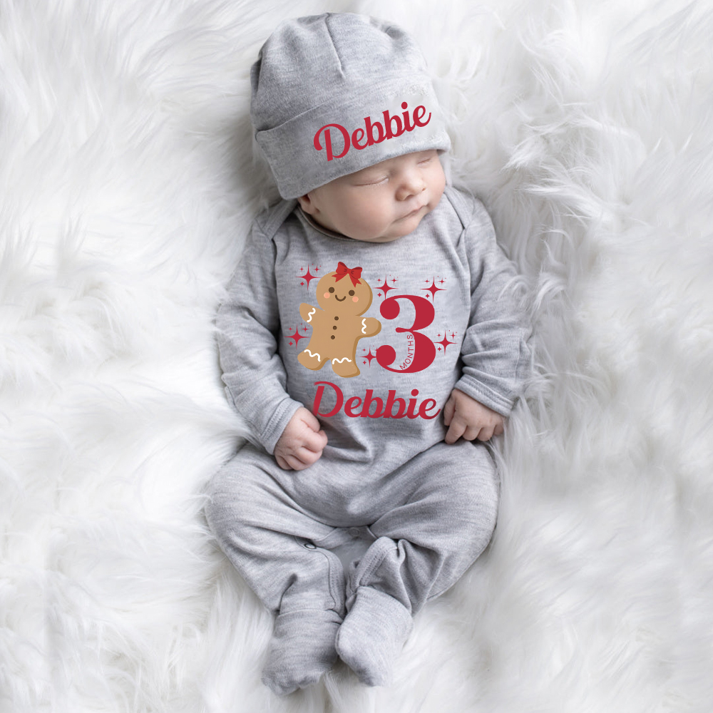 Personalized Baby Christmas Cute Design Romper & Hat Set | MCGift422