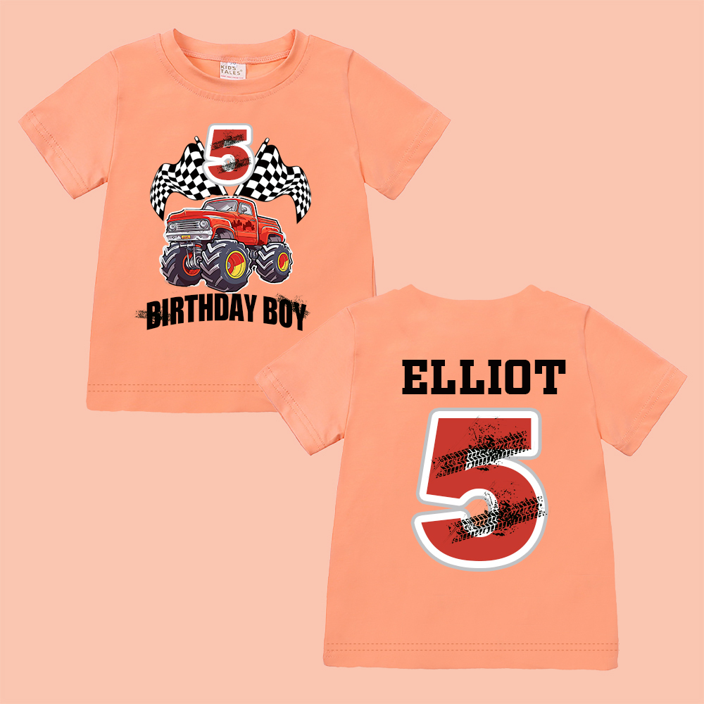 Personalized Monster Truck Name Birthday T-Shirt | inBirth27