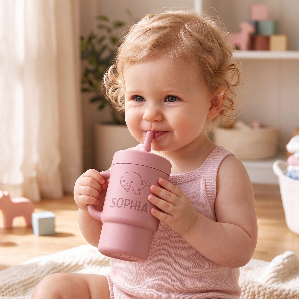 Personalised 10oz Stainless Steel Sippy Cup for Kids | KidCup10
