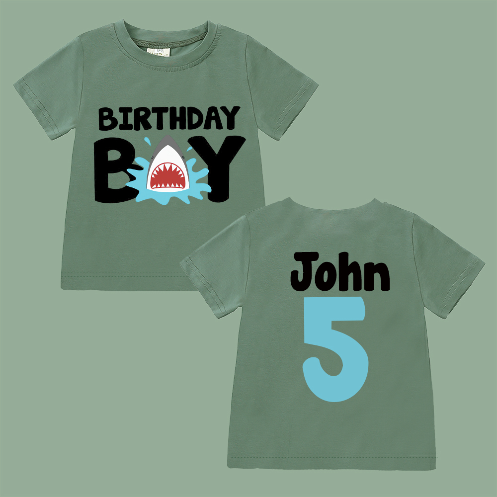 Personalized Boy Shark Birthday T-Shirt | inBirth30