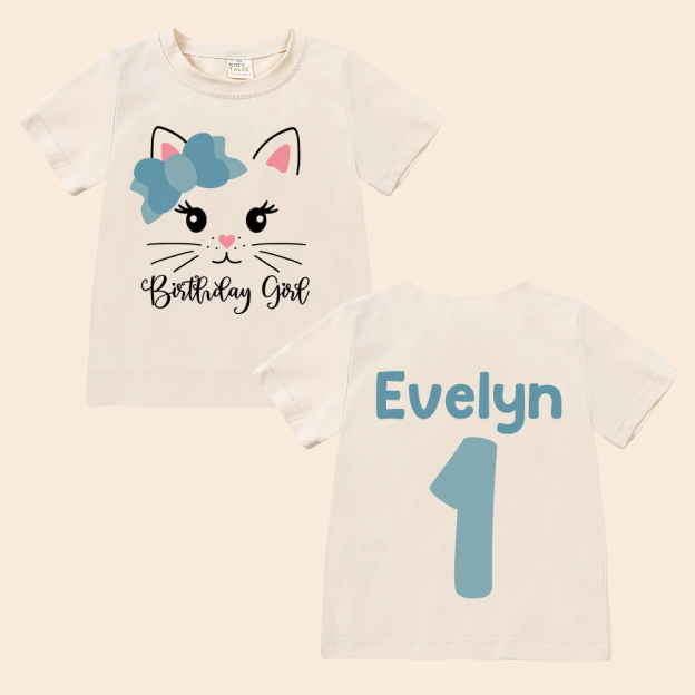 Personalized Cat Theme Kitten Birthday T-Shirt | inBirth32