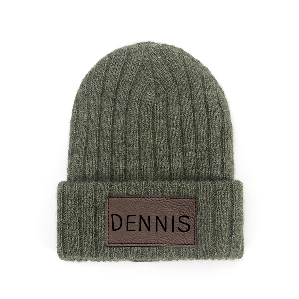 Personalized Leather Patch Infant Beanie for Comfort & Unique | HSKid30