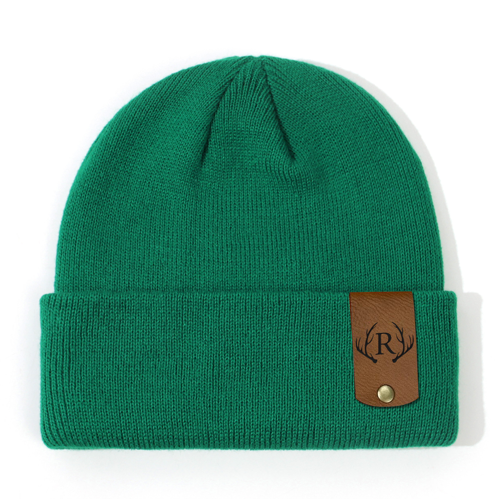 Personalized Leather Tag Infant Beanie for Comfort & Unique | HSKid31