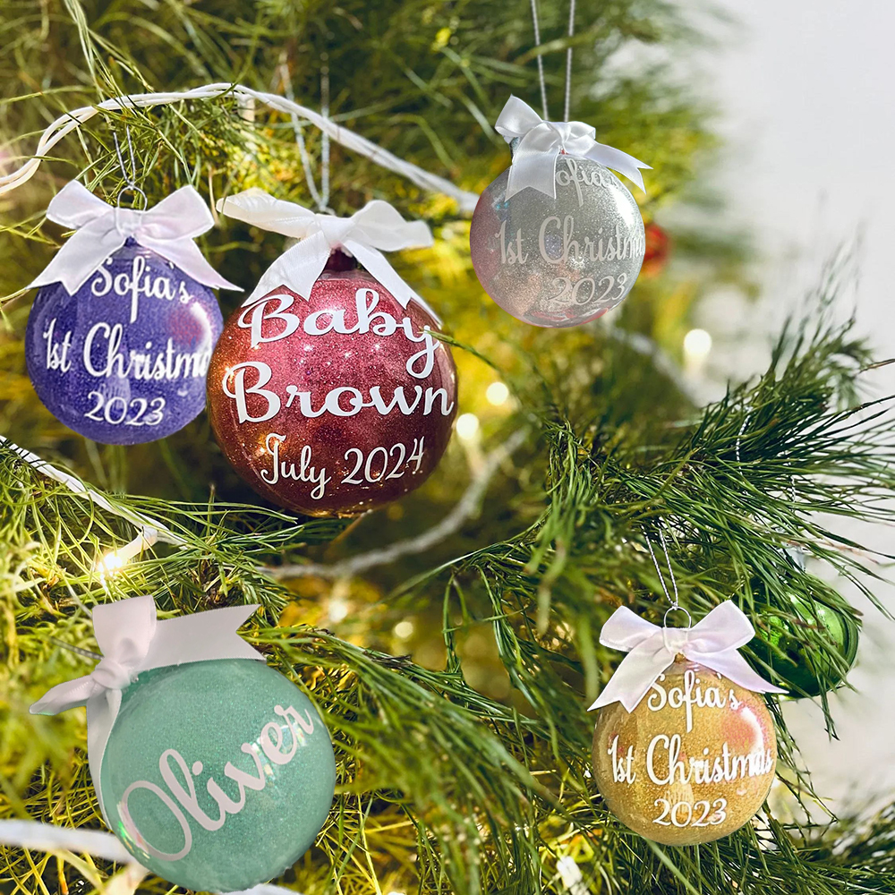 Personalised Christmas Bauble Ornaments (3 pcs/ Set) | MCGift20
