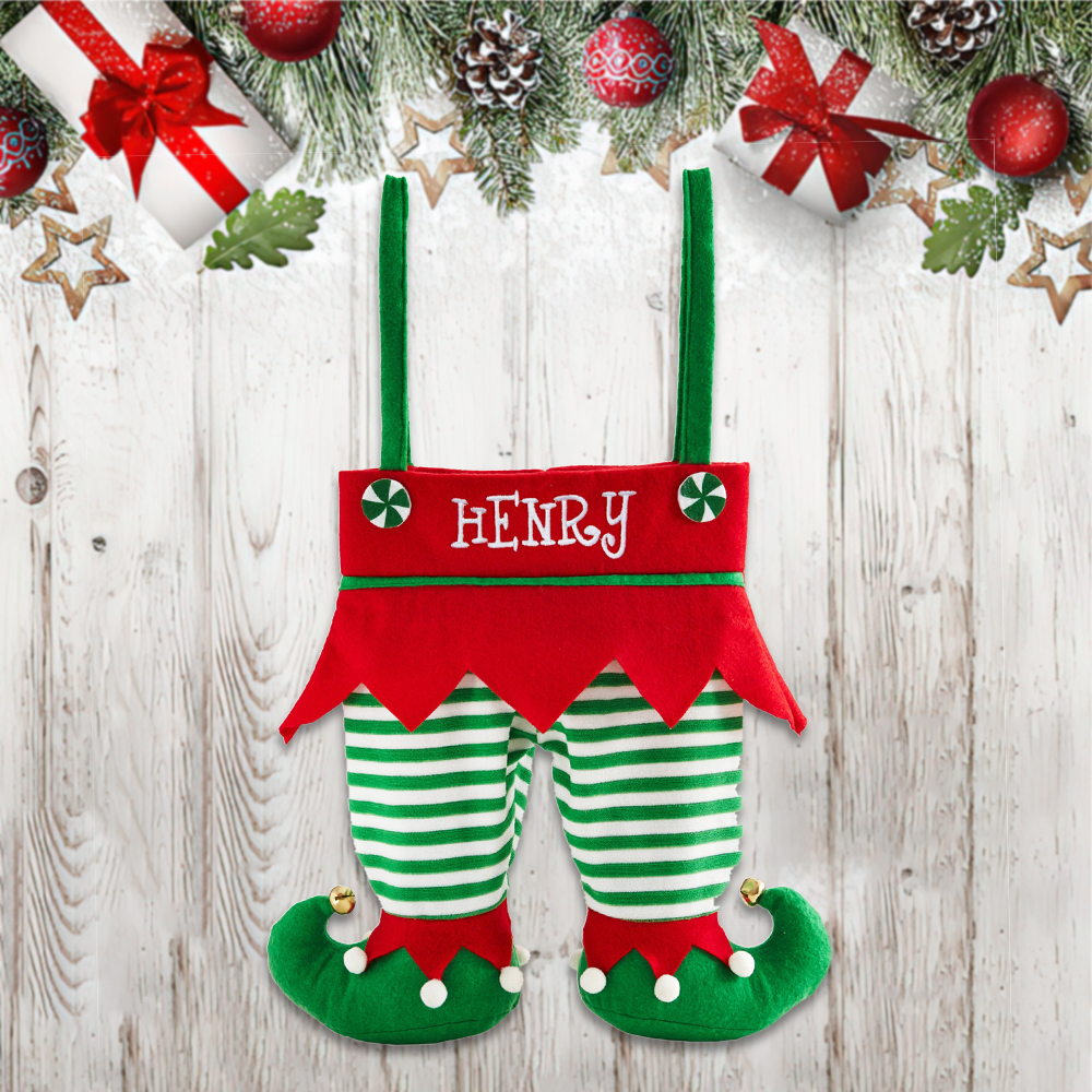 Personalized Embroidered Elf Christmas Stocking | MCGift41