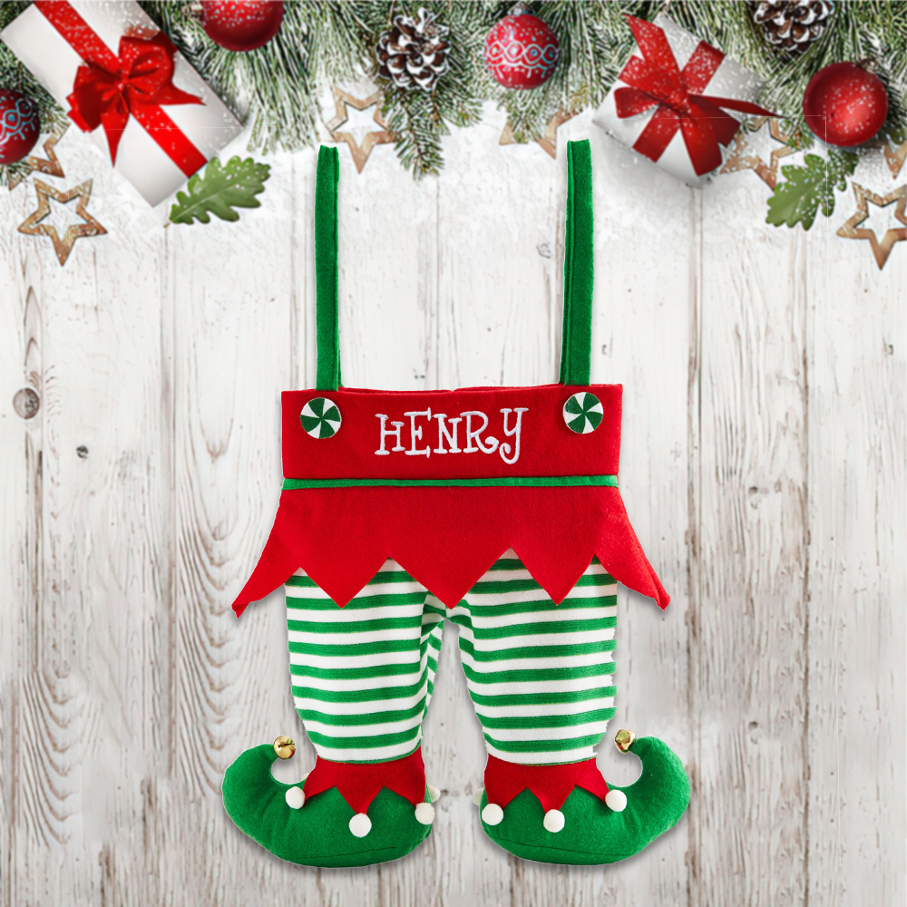 Personalized Embroidered Elf Christmas Stocking | MCGift41
