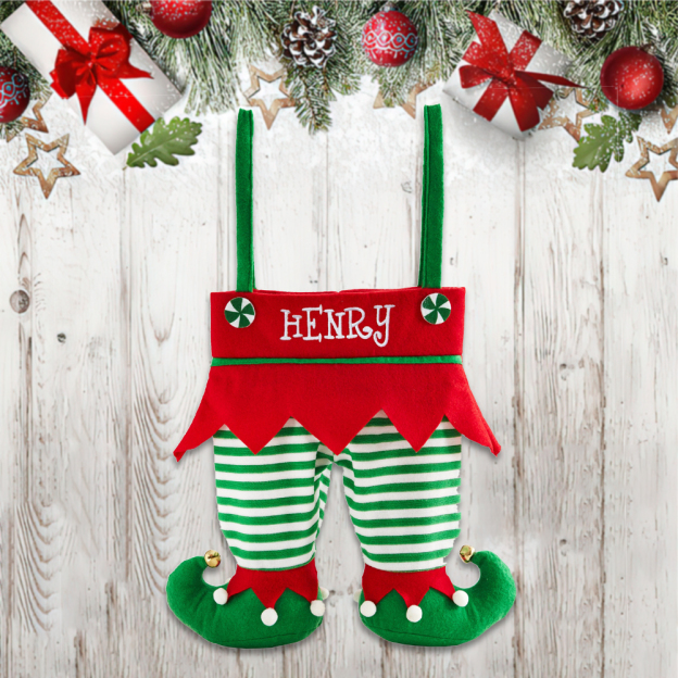 Personalized Embroidered Elf Christmas Stocking | MCGift41
