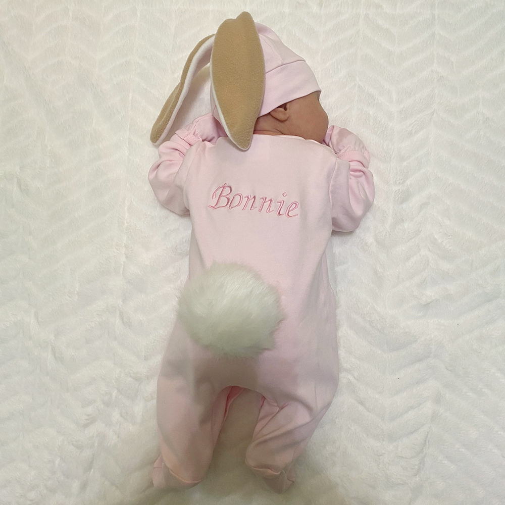 Personalized Embroidery Baby Rabbit Ears Romper | CWbaby85
