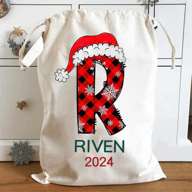 Personalized Name & Initial Christmas Gift Sack | MCGift62