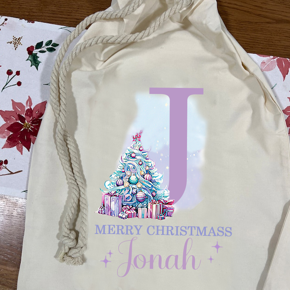 Personalized Name & Initial Christmas Gift Sack | MCGift67