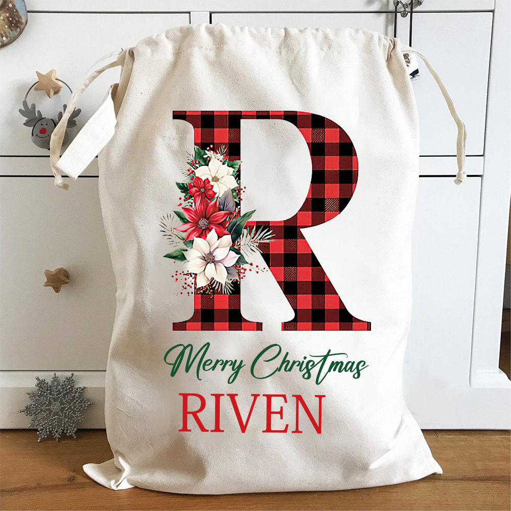 Personalized Name & Initial Christmas Gift Sack | MCGift68