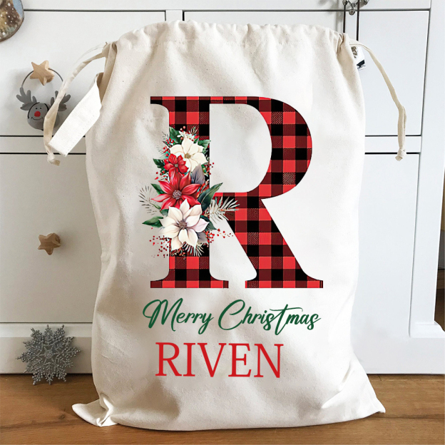 Personalized Name & Initial Christmas Gift Sack | MCGift68