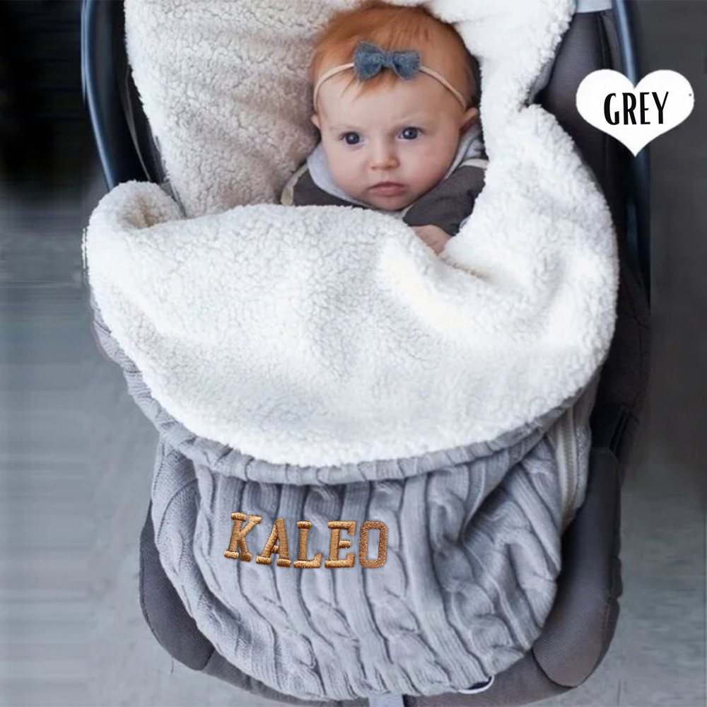 Personalized Embroidery Sherpa Sleeping Bag for Babies | CWBaby93