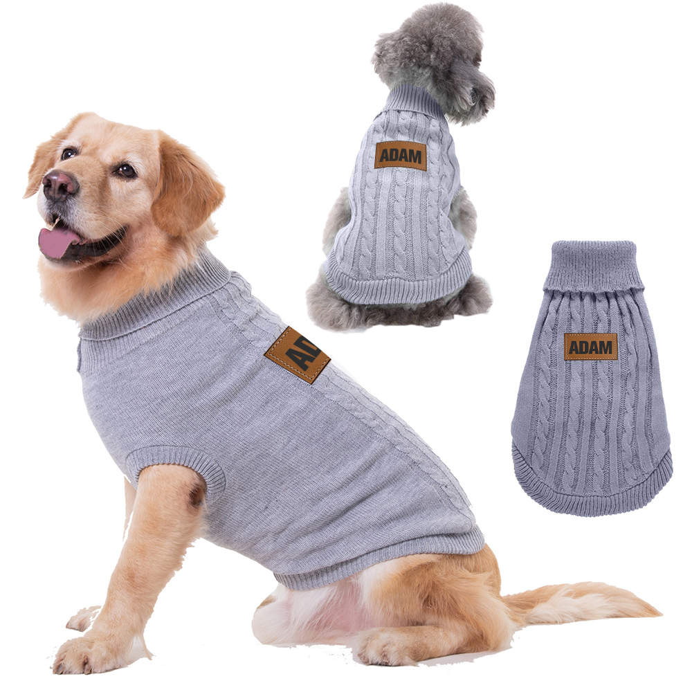 Personalized Leather Patch Pets Colourful Sweater | BKPet97