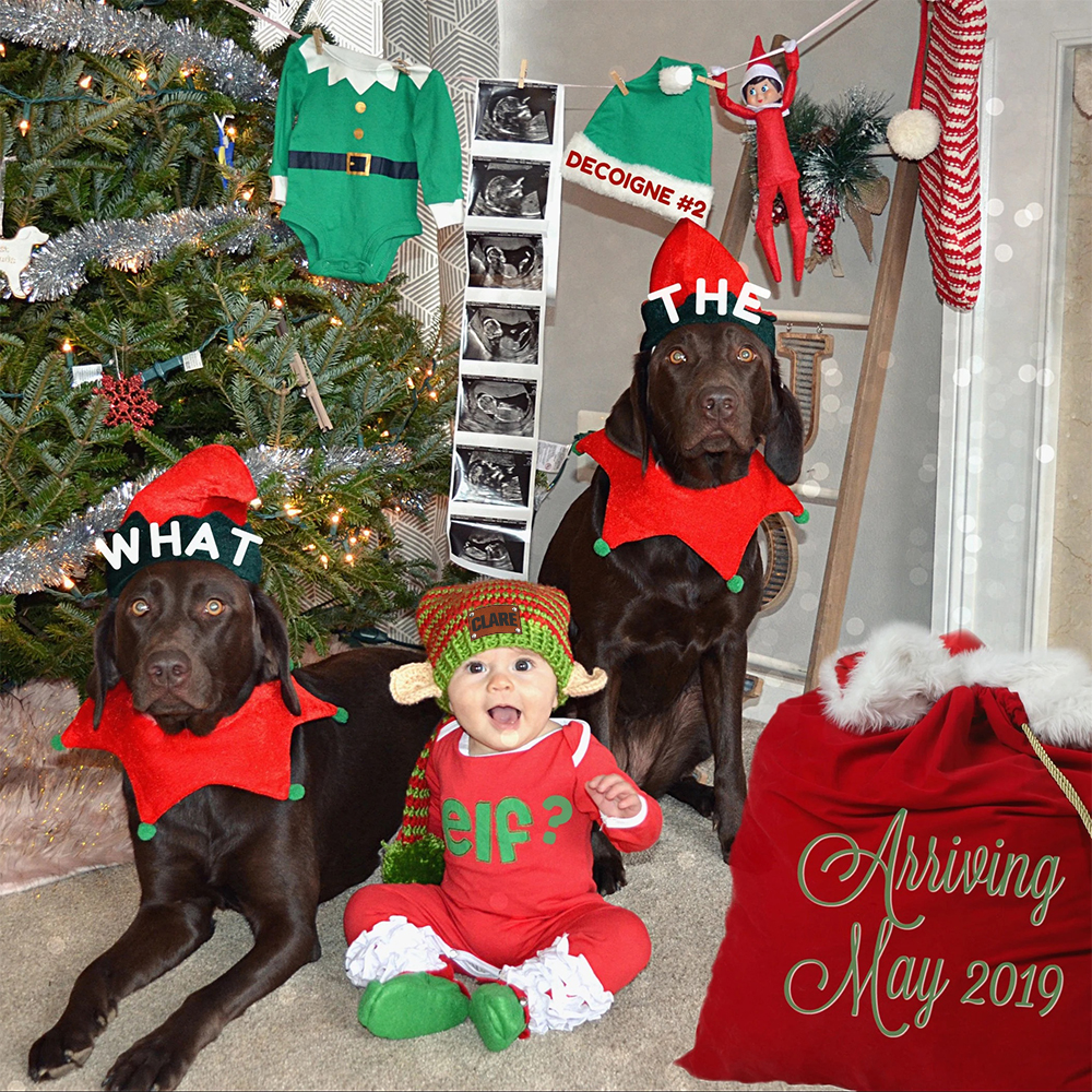 Personalized Crochet Leather Patch Christmas Elf Hat With Ears | MCGift70