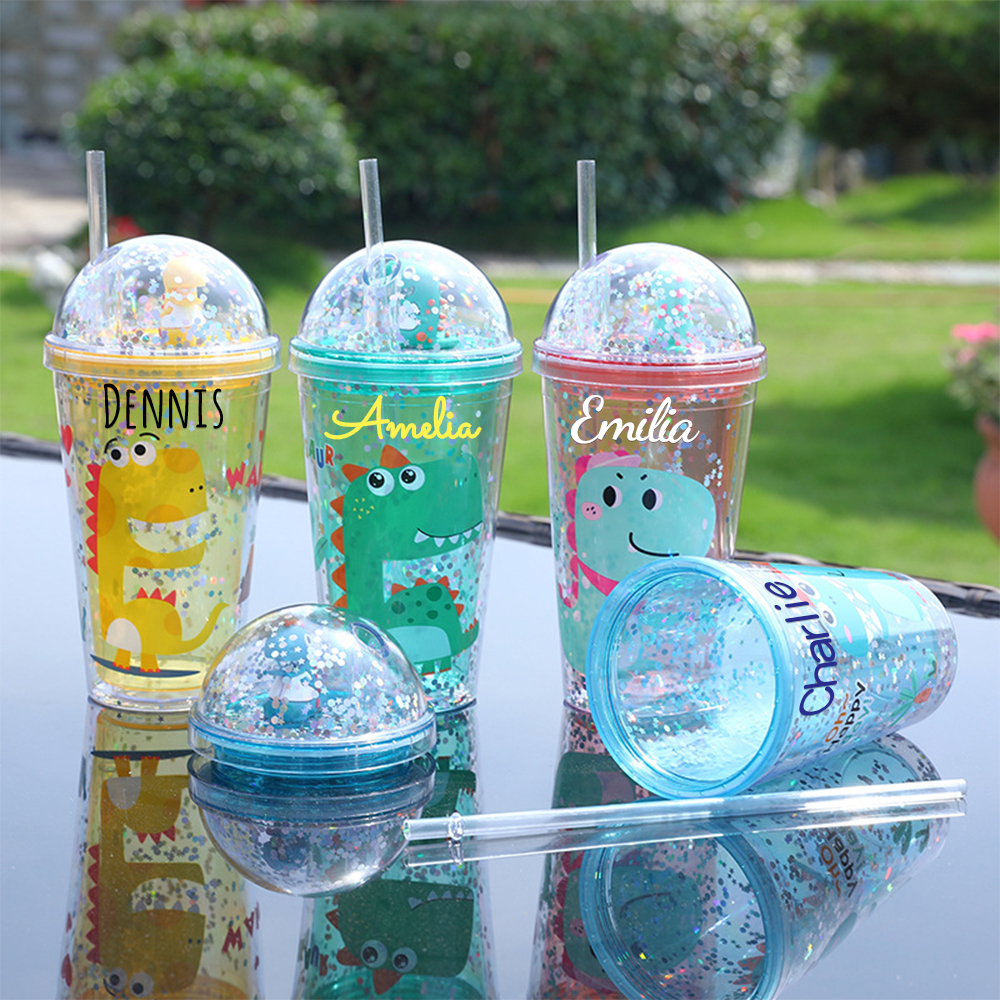 Personalised BPA Free 16oz Cartoon Dinosaur Tumblers Bottles | YouBottle75