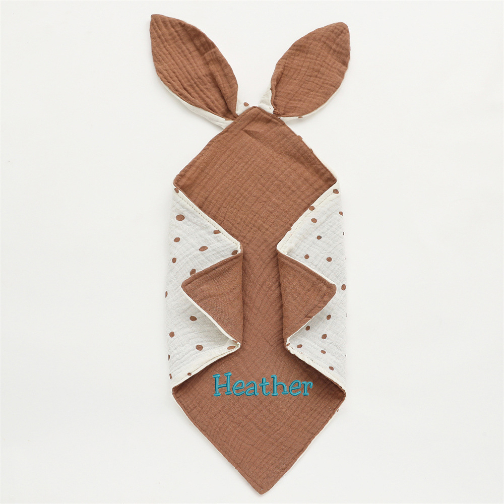 Personalized Baby Embroidery Comforter Bunny Sleep Towel | CWBaby126
