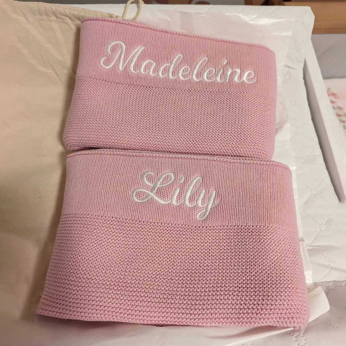 Personalized Embroidered Knit Blanket for Comfort & Unique | CWBaby30