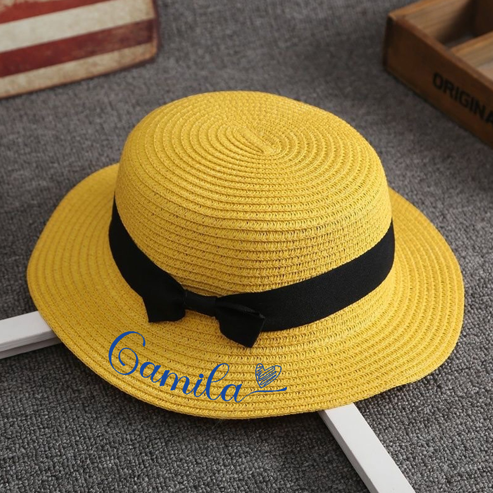 Personalized Summer Bow Straw Hat for Comfort & Unique | CWBeach149