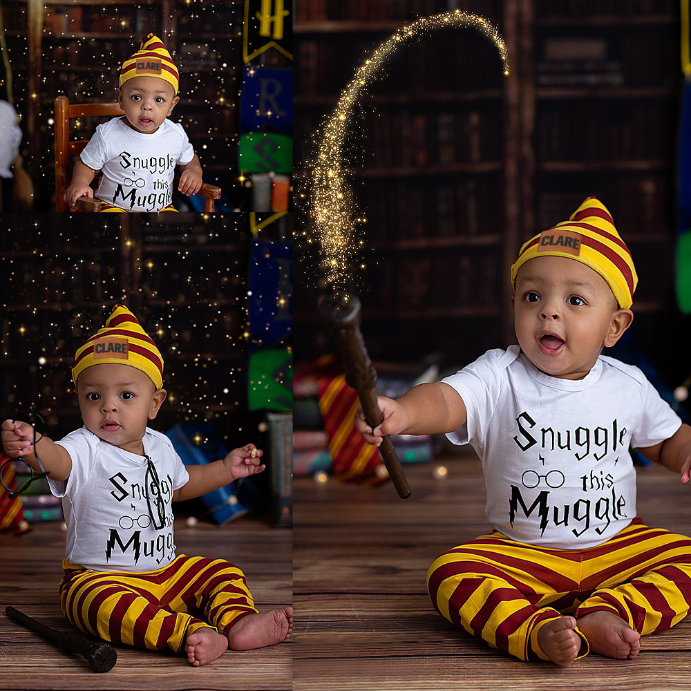 Personalized Baby Snuggle This Muggle 3 Piece Outfit Set | CWBaby169