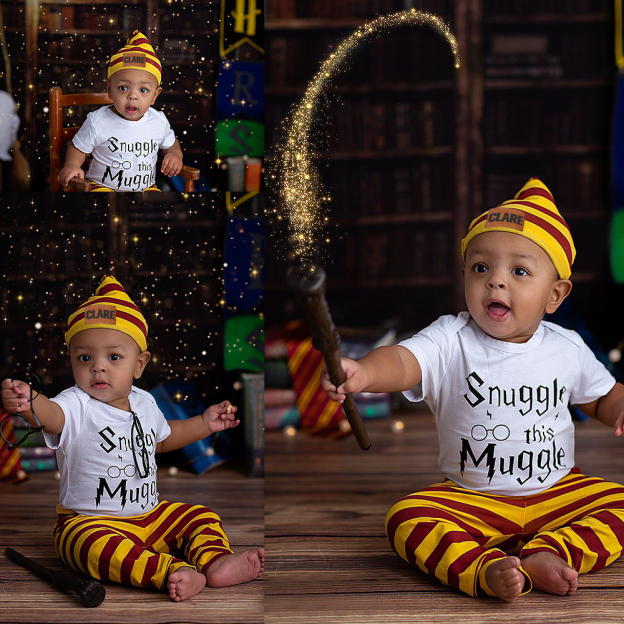 Personalized Baby Snuggle This Muggle 3 Piece Outfit Set | CWBaby169