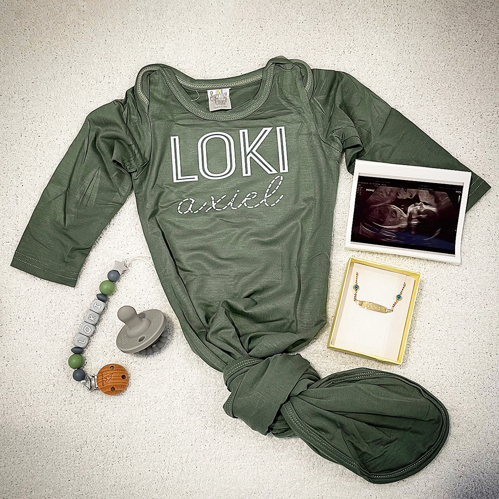 Personalized Cozy Newborn Bamboo Knotted Gown | CWbaby174