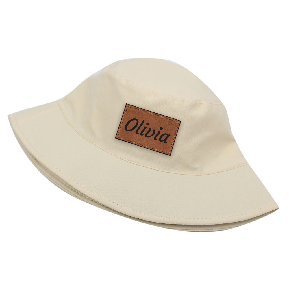Personalized Kid Leather Patch Bucket Sunbonnet for Comfort & Unique | CWBeach157