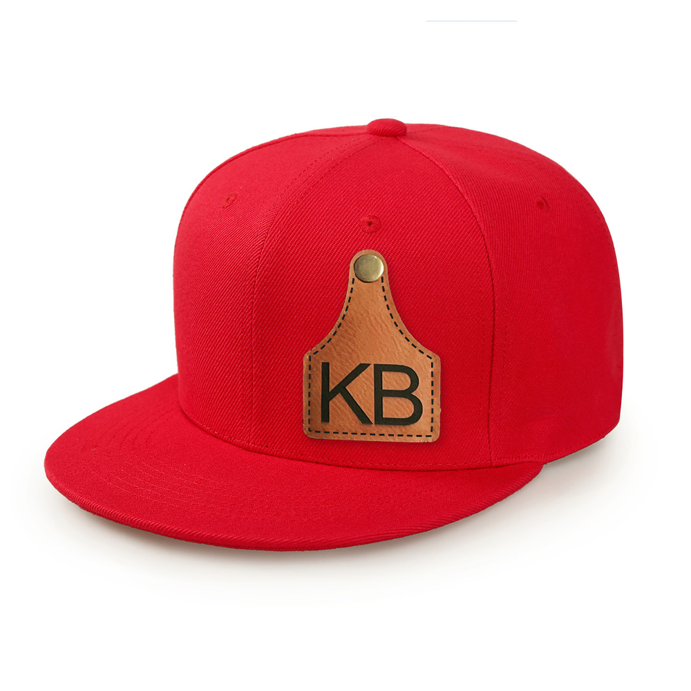 Personalize Kids Leather Patch Cow Tag Hat | CWBeach158