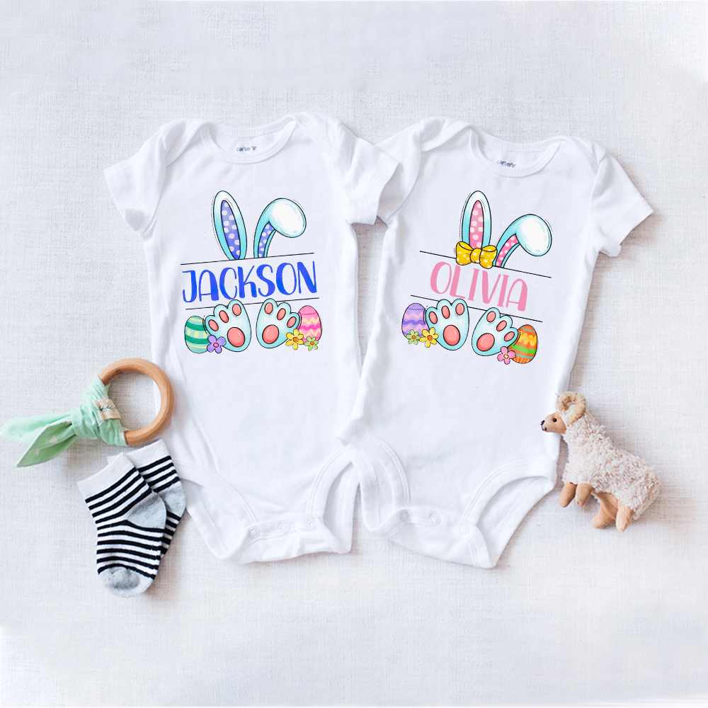 Personalized Baby Cute Easter Bunny Romper | CWEaster44