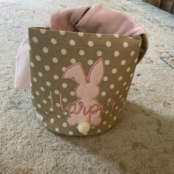 Personalised Embroidered Easter Bunny Basket | CWEaster45
