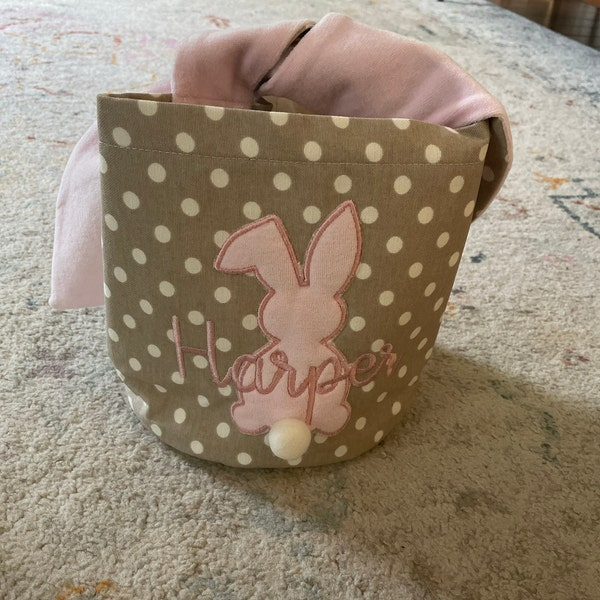 Personalised Embroidered Easter Bunny Basket | CWEaster45