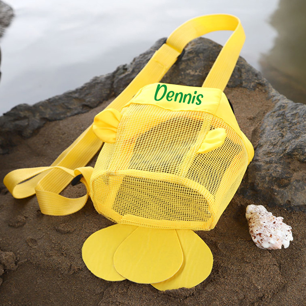 Personalized Clownfish Seashell Zipper Mesh Beach Bag | CWBeach164