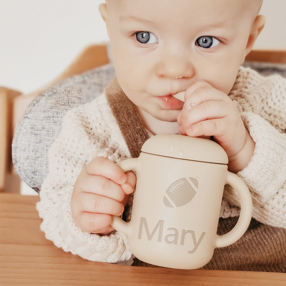 Personalised Baby Food Grade Sippy Silicone Cup | CWBaby5401