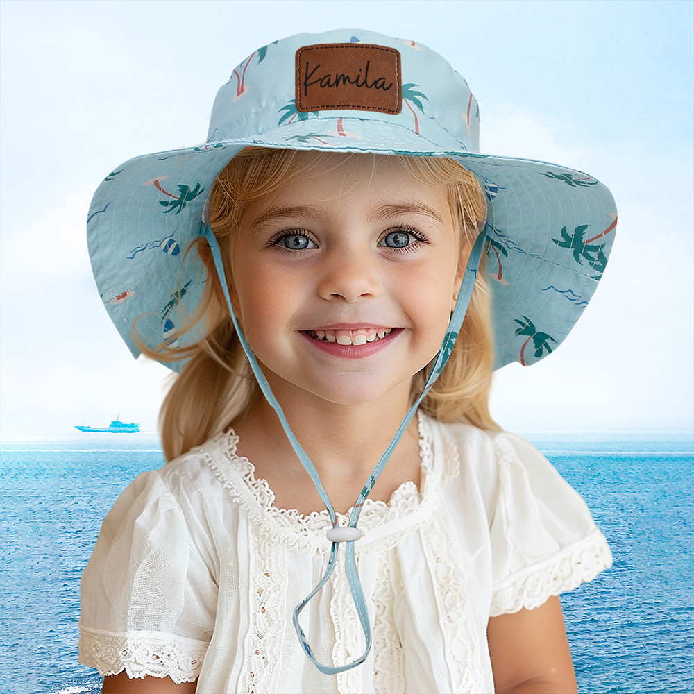 Personalized Leather Patch Cute Bucket Hat for Comfort & Unique | CWBeach174