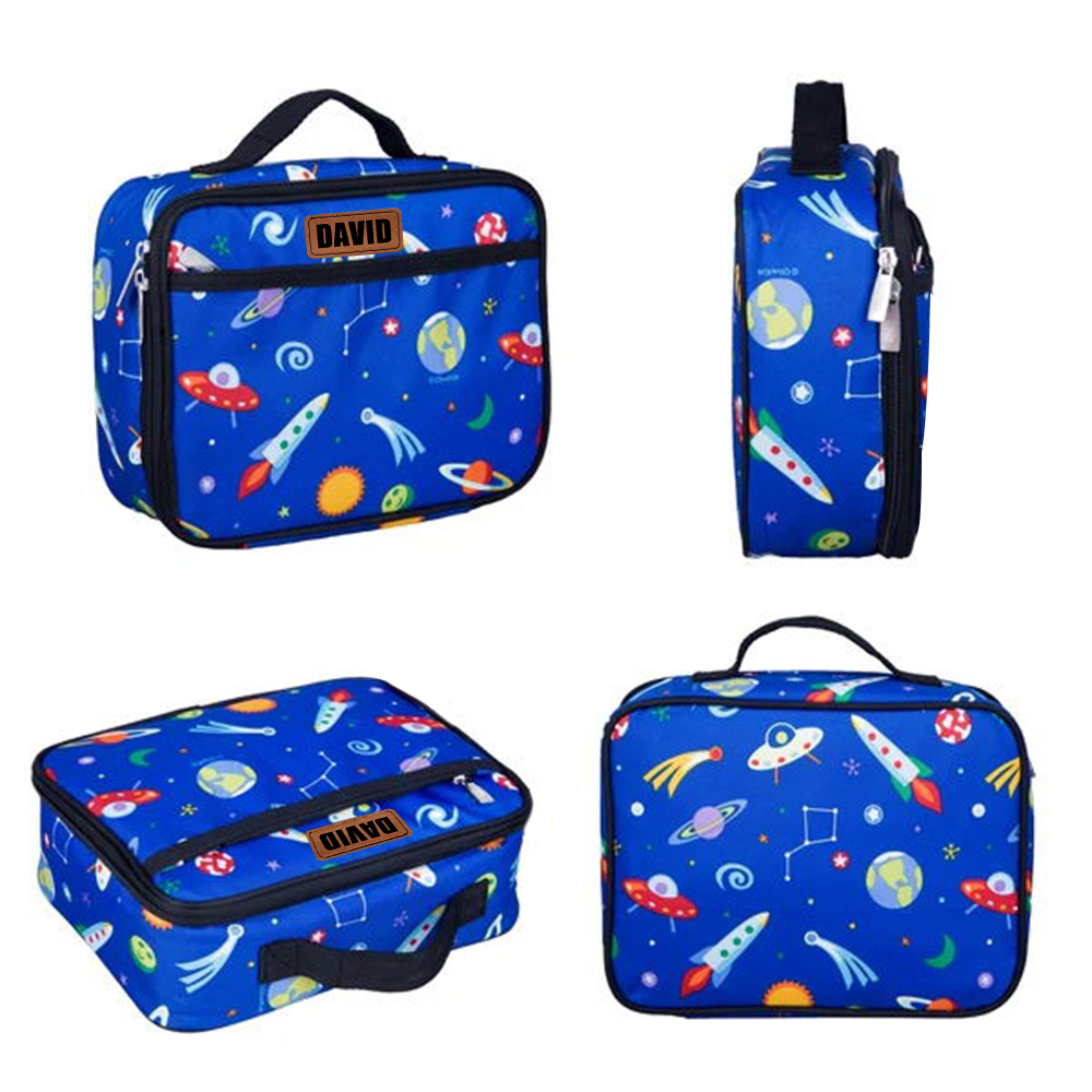 Personalized Kids Leather Patch Cute Lunch Bag