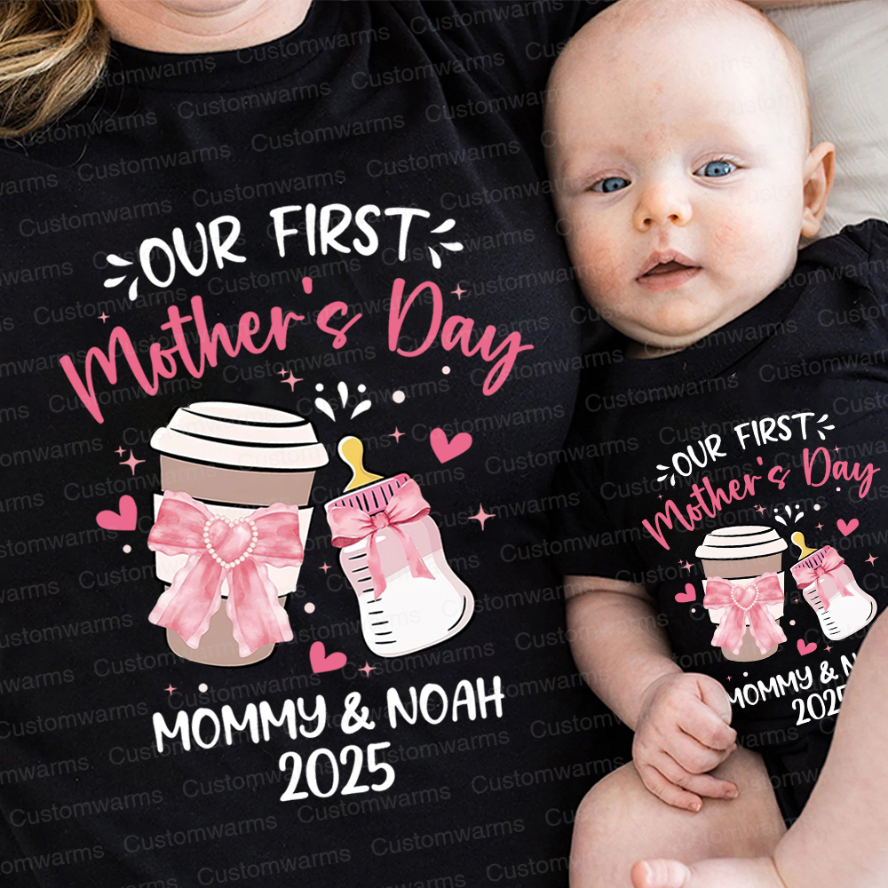 Personalized First Mother's Day Mommy and Baby Outfit | CWFamily16