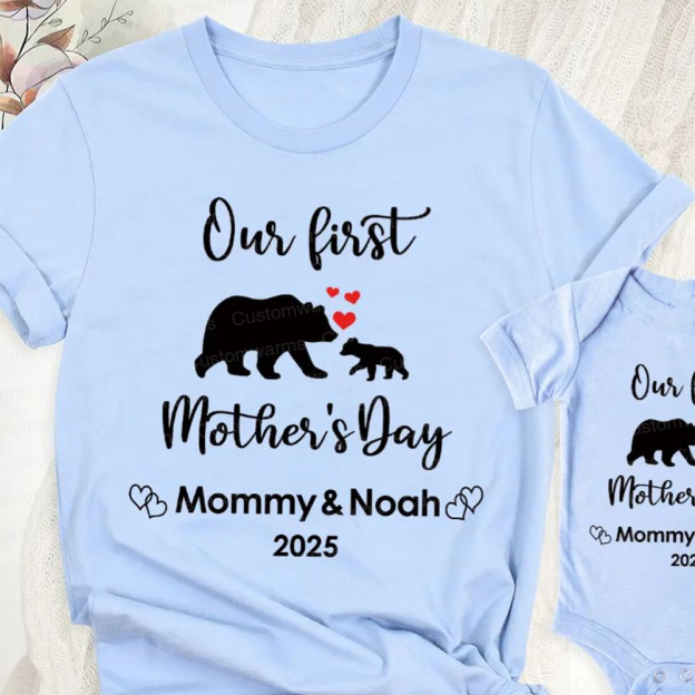 Personalized First Mother's Day Mommy and Baby Outfit | CWFamily19